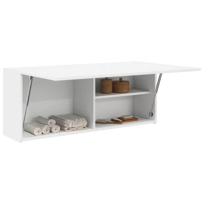 vidaXL Bathroom Wall Cabinet White 100x25x40 cm Engineered Wood