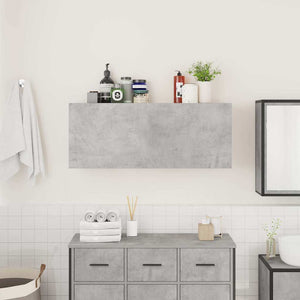 vidaXL Bathroom Wall Cabinet Concrete Grey 100x25x40 cm Engineered Wood