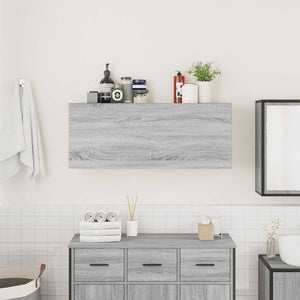 vidaXL Bathroom Wall Cabinet Grey Sonoma 100x25x40 cm Engineered Wood