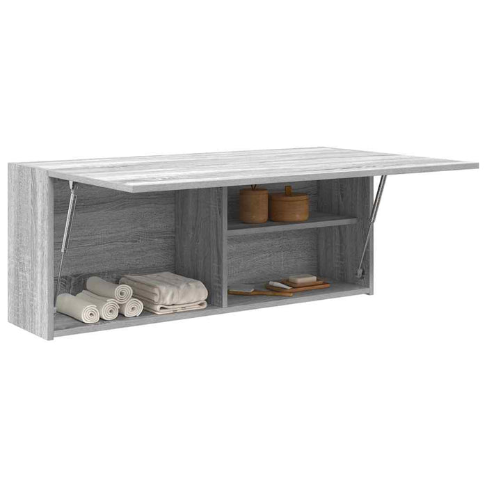 vidaXL Bathroom Wall Cabinet Grey Sonoma 100x25x40 cm Engineered Wood