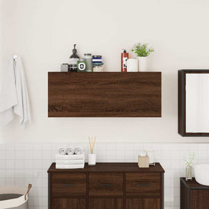 vidaXL Bathroom Wall Cabinet Brown Oak 100x25x40 cm Engineered Wood