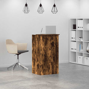 vidaXL Reception Desk Smoked Oak 55x50x103.5 cm Engineered Wood