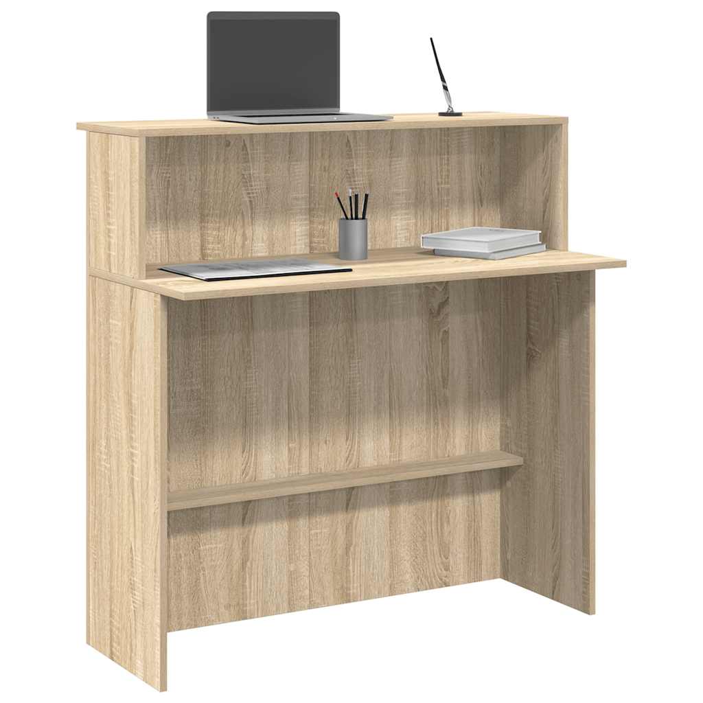 vidaXL Reception Desk Sonoma Oak 100x50x103.5 cm Engineered Wood