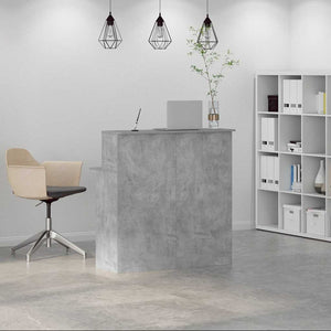 vidaXL Reception Desk Concrete Grey 100x50x103.5 cm Engineered Wood