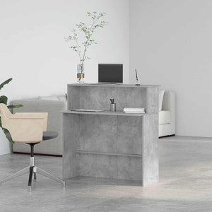 vidaXL Reception Desk Concrete Grey 100x50x103.5 cm Engineered Wood