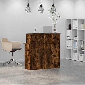 vidaXL Reception Desk Smoked Oak 100x50x103.5 cm Engineered Wood