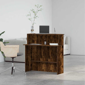 vidaXL Reception Desk Smoked Oak 100x50x103.5 cm Engineered Wood