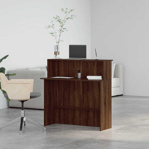 vidaXL Reception Desk Brown Oak 100x50x103.5 cm Engineered Wood