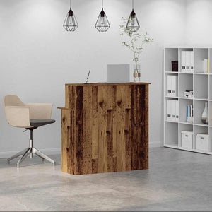 vidaXL Reception Desk Old Wood 100x50x103.5 cm Engineered Wood