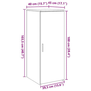 vidaXL Storage Cabinet Black 40x45x103.5 cm Engineered Wood