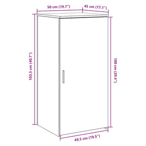 vidaXL Storage Cabinet Smoked Oak 50x45x103.5 cm Engineered Wood