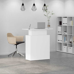 vidaXL Reception Desk White 100x40x104 cm Engineered Wood