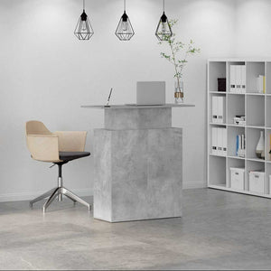 vidaXL Reception Desk Concrete Grey 100x40x104 cm Engineered Wood