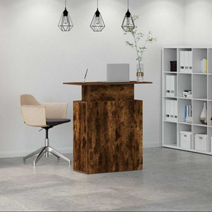 vidaXL Reception Desk Smoked Oak 100x40x104 cm Engineered Wood