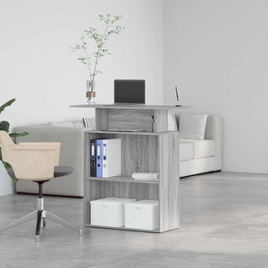 vidaXL Reception Desk Grey Sonoma 100x40x104 cm Engineered Wood