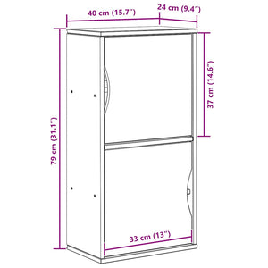 vidaXL Side Cabinet ODDA 40x24x79 cm Solid Wood Pine