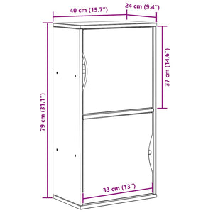 vidaXL Side Cabinet ODDA White 40x24x79 cm Solid Wood Pine