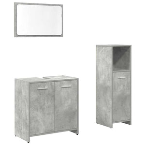 vidaXL 3 Piece Bathroom Furniture Set Concrete Grey Engineered Wood