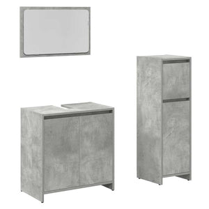 vidaXL 3 Piece Bathroom Furniture Set Concrete Grey Engineered Wood