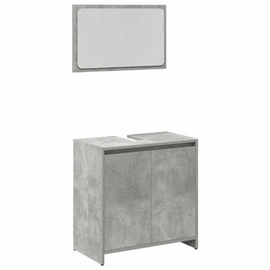 vidaXL 3 Piece Bathroom Furniture Set Concrete Grey Engineered Wood