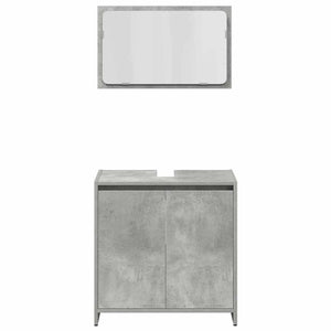 vidaXL 3 Piece Bathroom Furniture Set Concrete Grey Engineered Wood