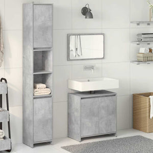 vidaXL 3 Piece Bathroom Furniture Set Concrete Grey Engineered Wood