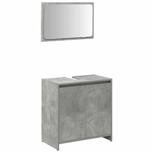 vidaXL 3 Piece Bathroom Furniture Set Concrete Grey Engineered Wood