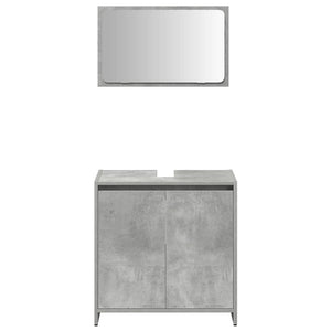 vidaXL 3 Piece Bathroom Furniture Set Concrete Grey Engineered Wood