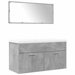 vidaXL 3 Piece Bathroom Furniture Set Concrete Grey Engineered Wood