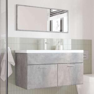 vidaXL 3 Piece Bathroom Furniture Set Concrete Grey Engineered Wood