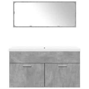 vidaXL 3 Piece Bathroom Furniture Set Concrete Grey Engineered Wood