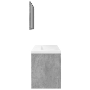 vidaXL 3 Piece Bathroom Furniture Set Concrete Grey Engineered Wood