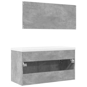 vidaXL 3 Piece Bathroom Furniture Set Concrete Grey Engineered Wood