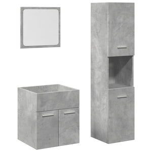 vidaXL 3 Piece Bathroom Furniture Set Concrete Grey Engineered Wood