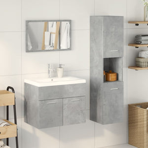 vidaXL 3 Piece Bathroom Furniture Set Concrete Grey Engineered Wood