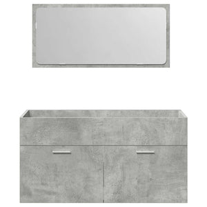 vidaXL 3 Piece Bathroom Furniture Set Concrete Grey Engineered Wood