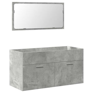 vidaXL 3 Piece Bathroom Furniture Set Concrete Grey Engineered Wood