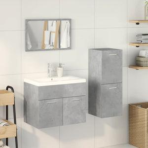 vidaXL 3 Piece Bathroom Furniture Set Concrete Grey Engineered Wood