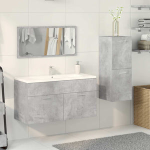 vidaXL 3 Piece Bathroom Furniture Set Concrete Grey Engineered Wood