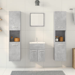 vidaXL 4 Piece Bathroom Furniture Set Concrete Grey Engineered Wood