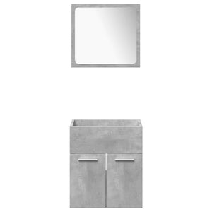 vidaXL 4 Piece Bathroom Furniture Set Concrete Grey Engineered Wood