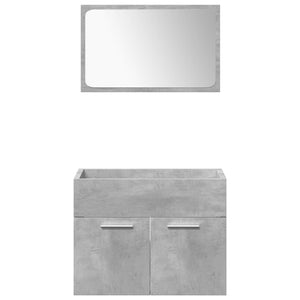 vidaXL 4 Piece Bathroom Furniture Set Concrete Grey Engineered Wood