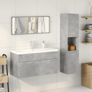 vidaXL 4 Piece Bathroom Furniture Set Concrete Grey Engineered Wood