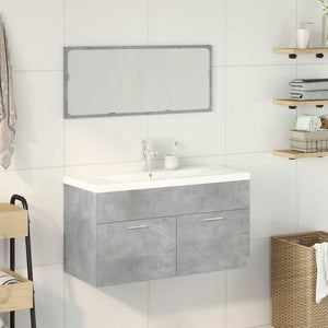 vidaXL 3 Piece Bathroom Furniture Set Concrete Grey Engineered Wood