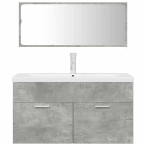 vidaXL 3 Piece Bathroom Furniture Set Concrete Grey Engineered Wood