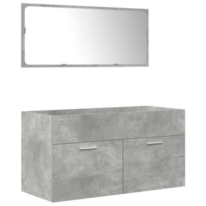 vidaXL 3 Piece Bathroom Furniture Set Concrete Grey Engineered Wood