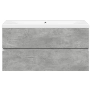 vidaXL 2 Piece Bathroom Furniture Set Concrete Grey Engineered Wood