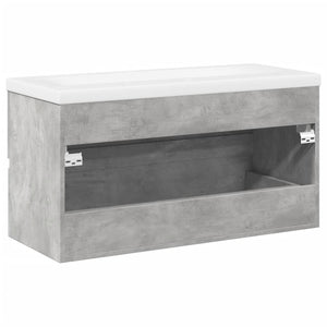 vidaXL 2 Piece Bathroom Furniture Set Concrete Grey Engineered Wood