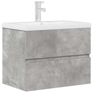 vidaXL 2 Piece Bathroom Furniture Set Concrete Grey Engineered Wood