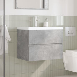 vidaXL 2 Piece Bathroom Furniture Set Concrete Grey Engineered Wood